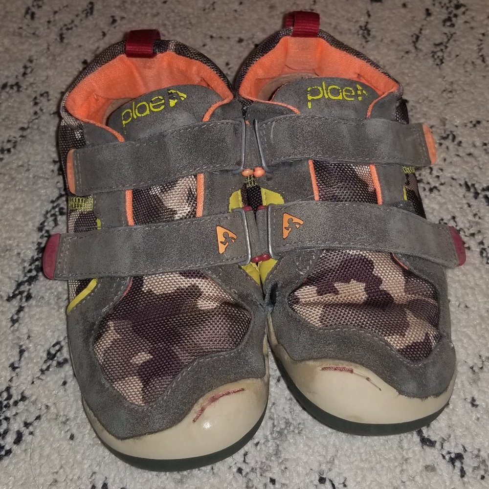 PLAE TY Sneakers RAVEN/CAMO adjustable tab toddler boy US 1